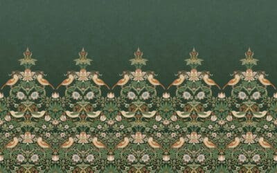 William Morris at Home Strawberry Thief Mural Wallpaper