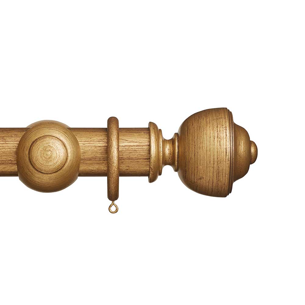 Rolls Museum 35mm Wooden Curtain Pole Asher Antique Gilt