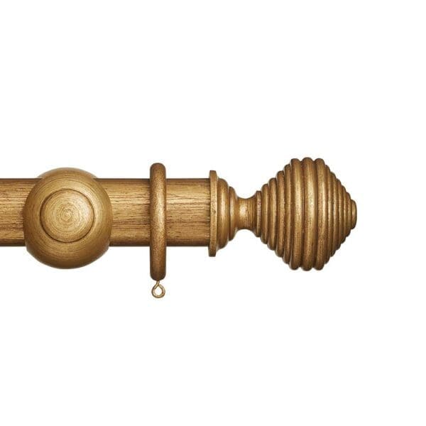 Rolls Museum 35mm Wooden Curtain Pole Dune Antique Gilt