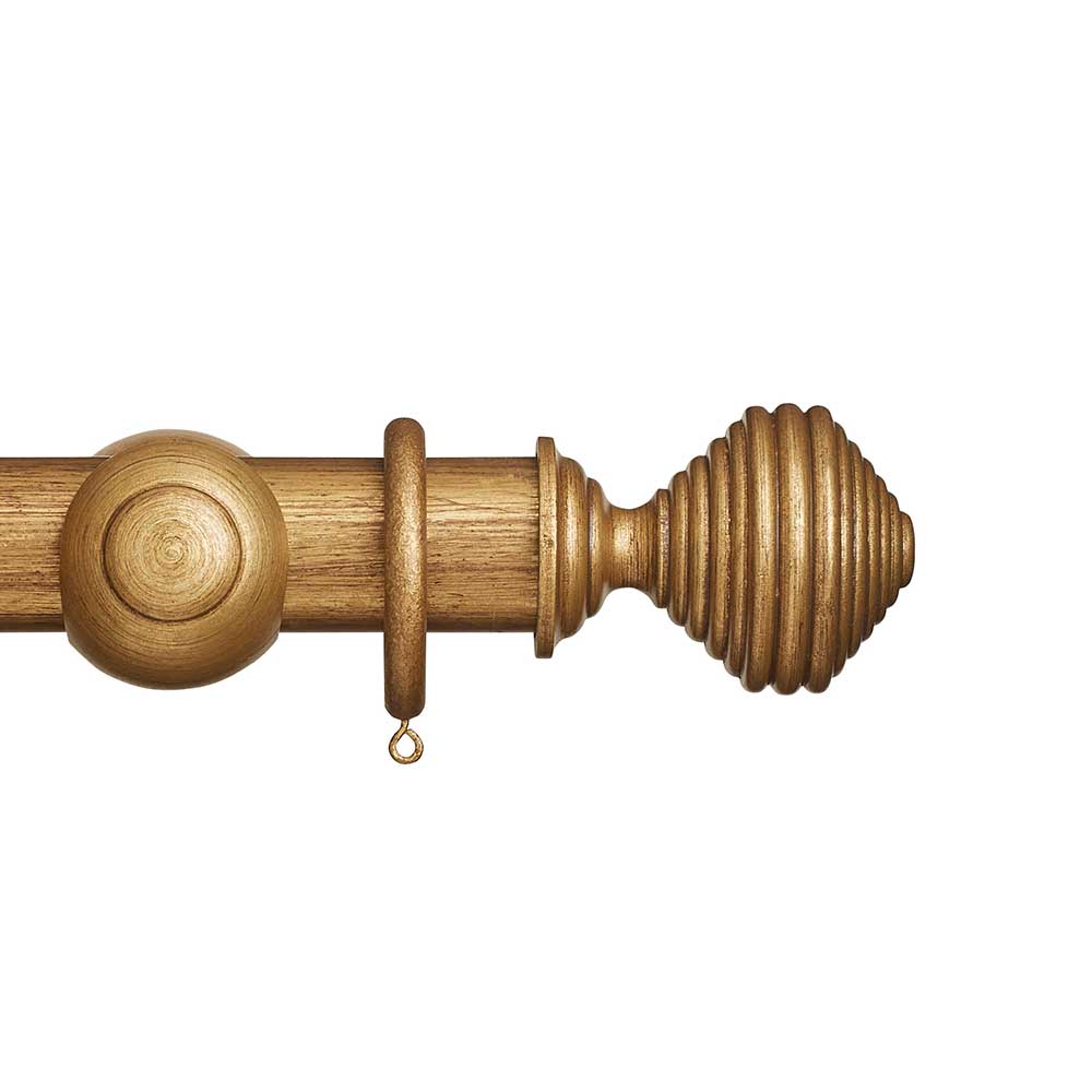 Rolls Museum 35mm Wooden Curtain Pole Dune Antique Gilt
