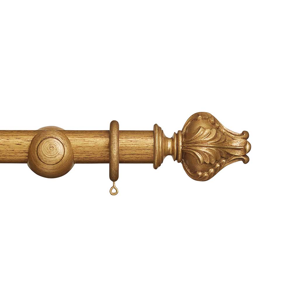 Rolls Museum 35mm Wooden Curtain Pole Vienna Antique Gilt