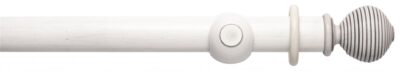 Rolls Modern Country Ribbed Ball 45mm Wood Curtain Pole