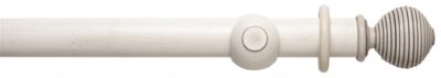 Rolls Modern Country Ribbed Ball 55mm Wood Curtain Pole