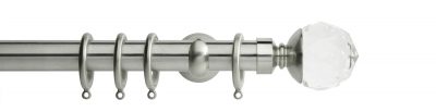 Rolls Neo Metal Curtain Pole 28mm Clear Faceted Ball