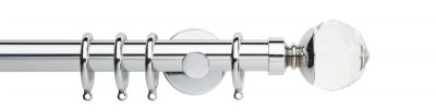 Rolls Neo Metal Curtain Pole 28mm Clear Faceted Ball