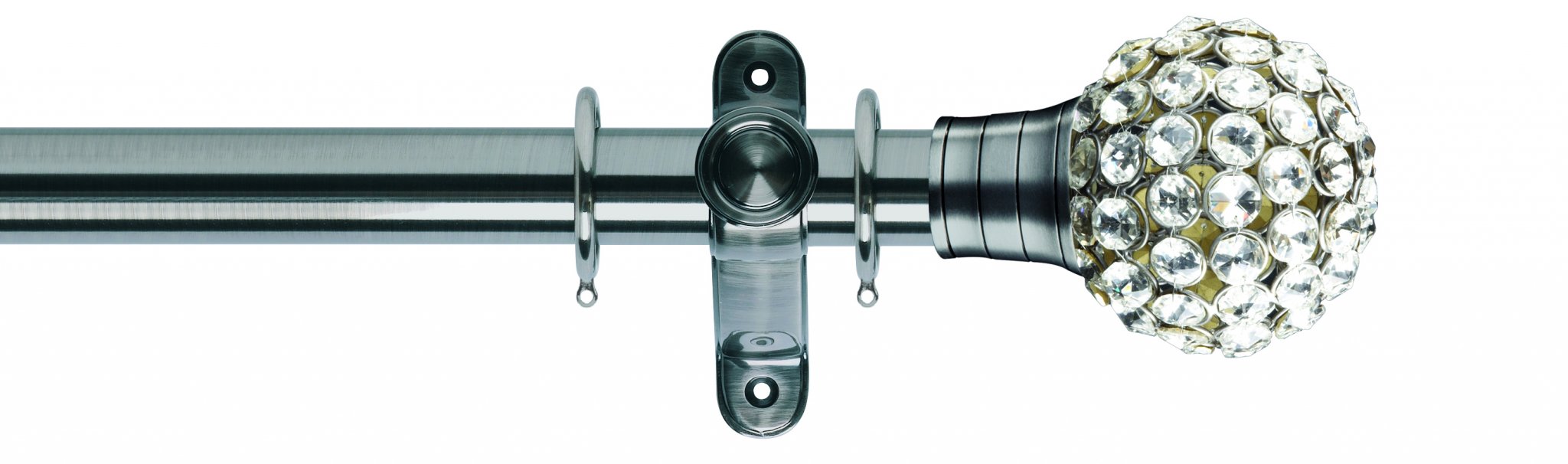 Galleria 35mm Metal Curtain Pole Clear Jewelled Cage