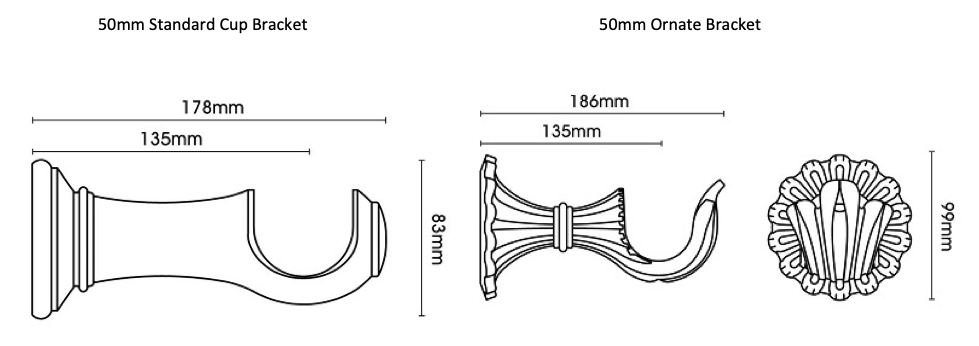 Bracket for Integra Masterpiece 50mm Wooden Curtain Pole Phoenix