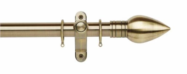 Galleria Metals 35mm Curtain Pole Teardrop With Rings Burnished Brass