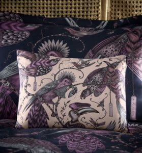 Emma J Shipley for Clarke & Clarke Audobon Boudoir Pillowcase Pink