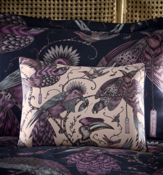 Emma J Shipley for Clarke & Clarke Audobon Boudoir Pillowcase Pink
