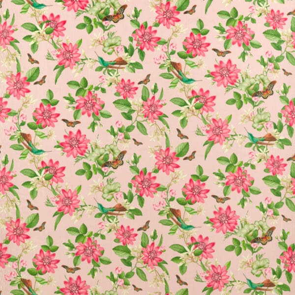 Wedgwood Botanical Wonders Pink Lotus Velvet Fabric