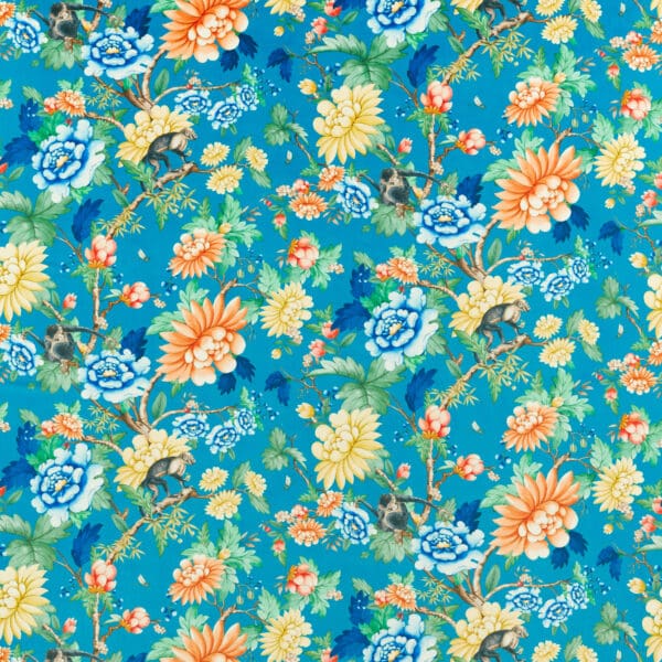 Wedgwood Botanical Wonders Sapphire Garden Velvet Fabric