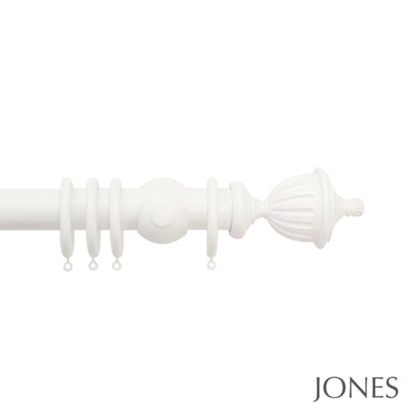 Jones Seychelles Handcrafted 40mm Wooden Curtain Pole Fluted Urn