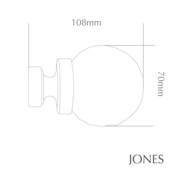 Finial for Jones Lunar 28mm Metal Curtain Pole with Faceted Finials