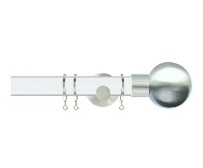 Jones Strand 35mm Acrylic Curtain Pole with Metal Ball Finials
