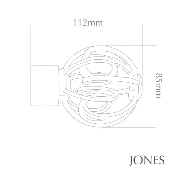 Finial for Jones Strand 35mm Oak Curtain Pole with Cage Ball Finials