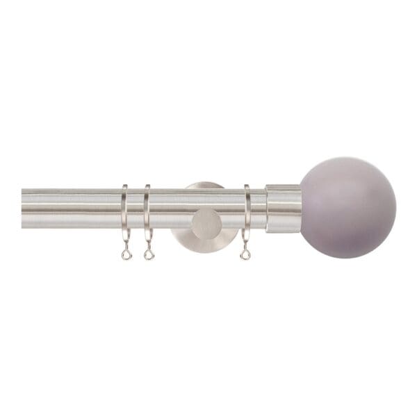 Jones Strand 35mm Metal Curtain Pole with Heather Ball Finials