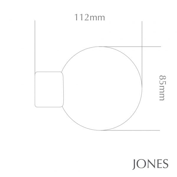Finial for Jones Strand 35mm Acrylic Curtain Pole with Acrylic Ball Finials
