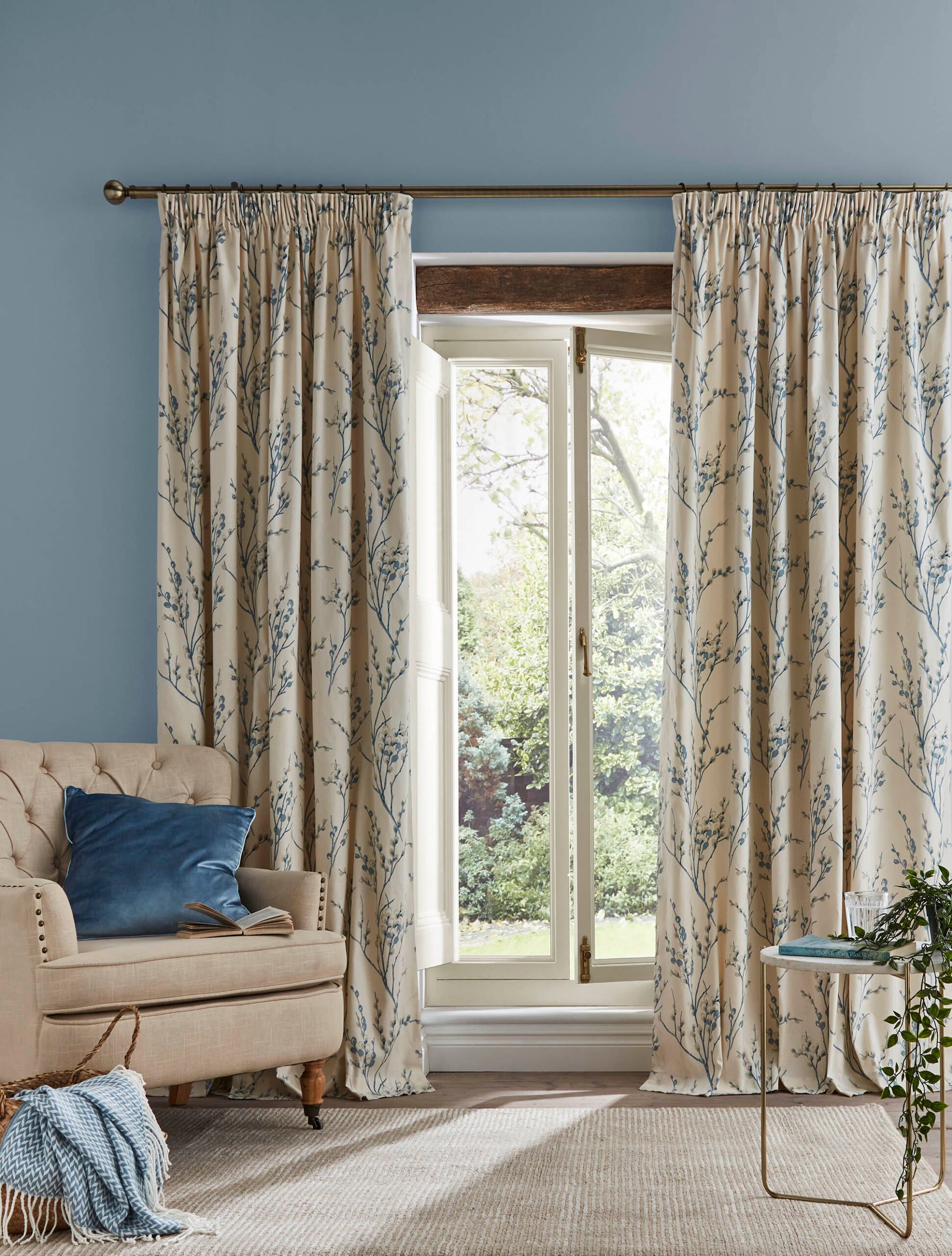 Laura Ashley Pussy Willow Lined Pencil Pleat Curtains