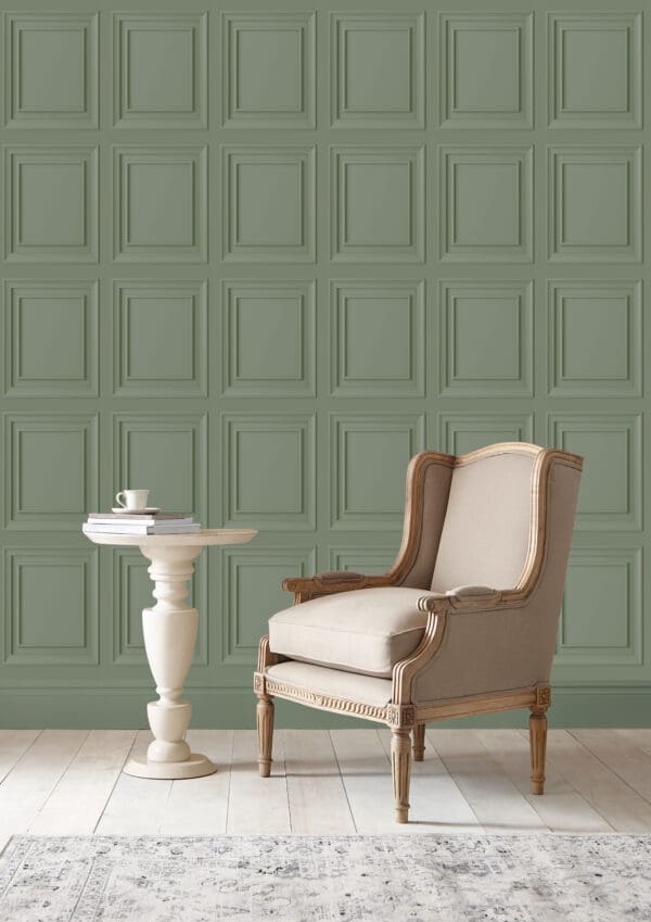 Laura Ashley Redbrook Wood Panel Wallpaper Sage Lifestyle