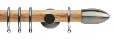 Rolls Neo Oak Curtain Pole 35mm with Bullet Finials