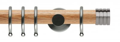 Rolls Neo Oak Curtain Pole 35mm with Stud Finials