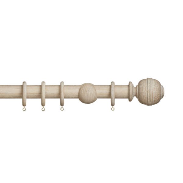 Hallis Hudson Eden Ridged Ball 35mm Wooden Curtain Pole