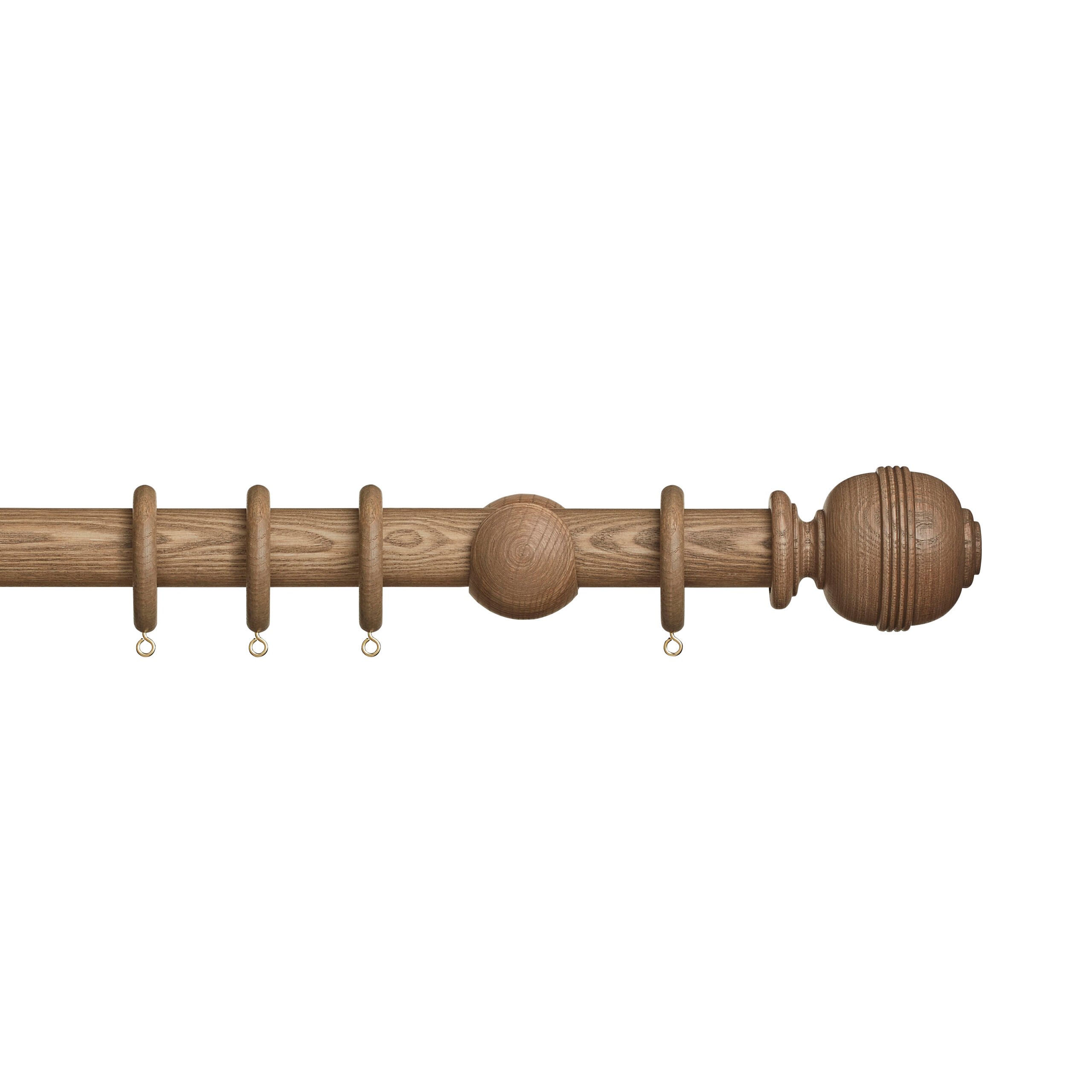 Hallis Hudson Eden Ridged Ball 35mm Wooden Curtain Pole