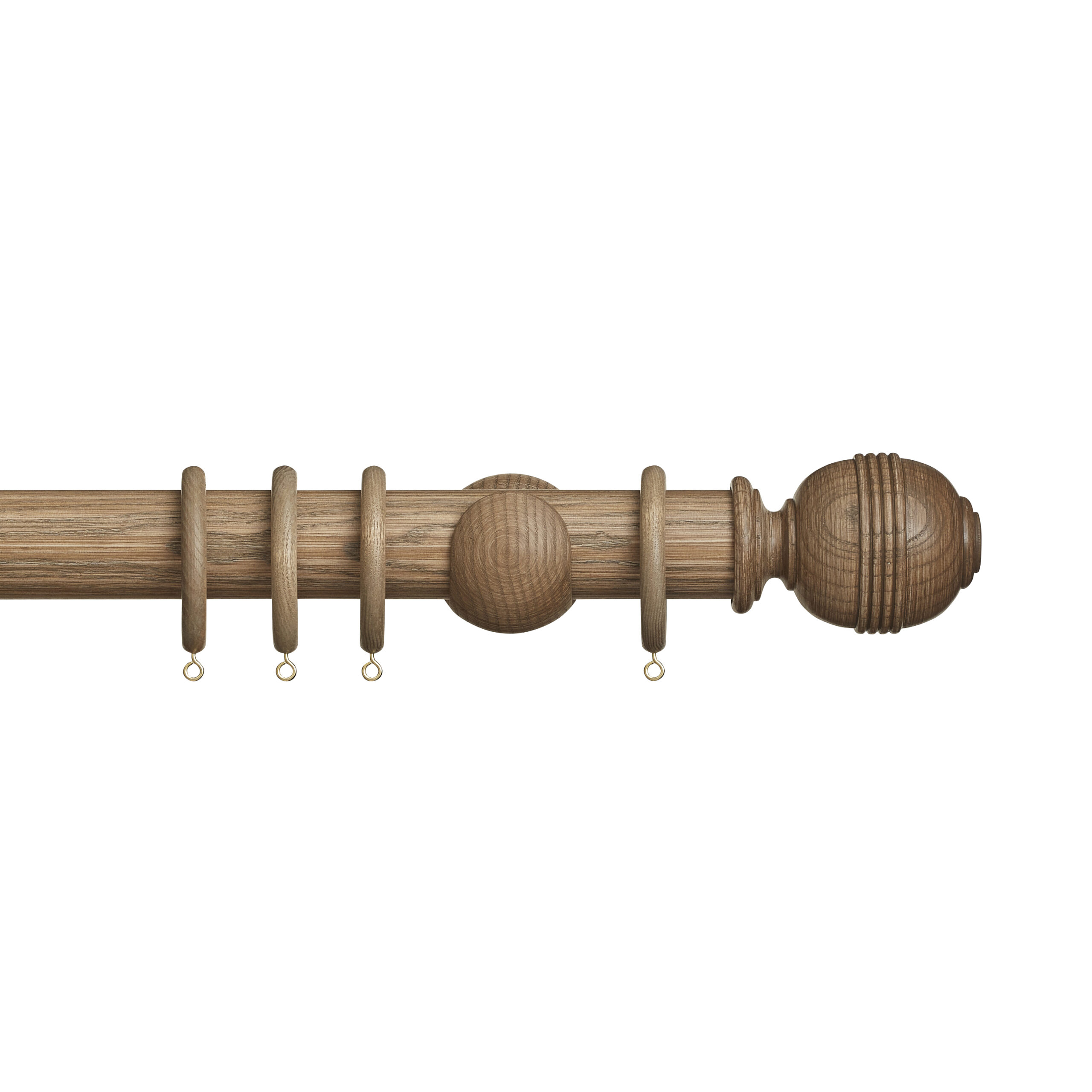 Hallis Hudson Eden Ridged Ball 45mm Wooden Curtain Pole