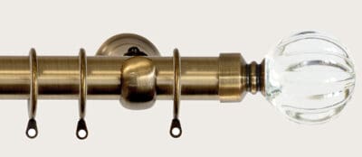 Laura Ashley 28mm Metal Curtain Pole with Vivien Glass Finial