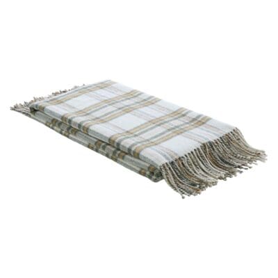 Laura Ashley Padbury Check Throw - Olive