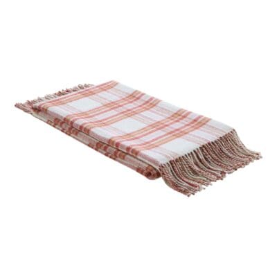Laura Ashley Padbury Check Throw - Russet