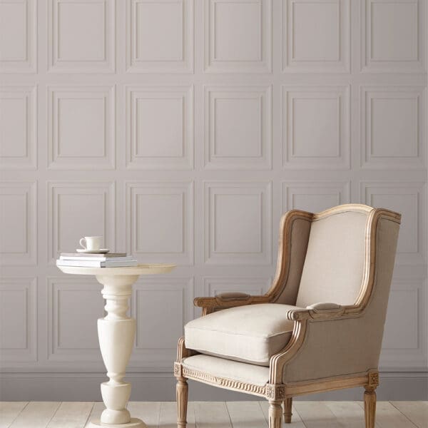 Laura Ashley Redbrook Wood Panel Wallpaper Dove Grey Lifestyle