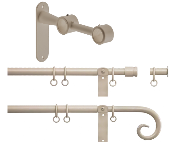 Cameron Fuller 19mm / 19mm Metal Double Curtain Pole with Curl Finials