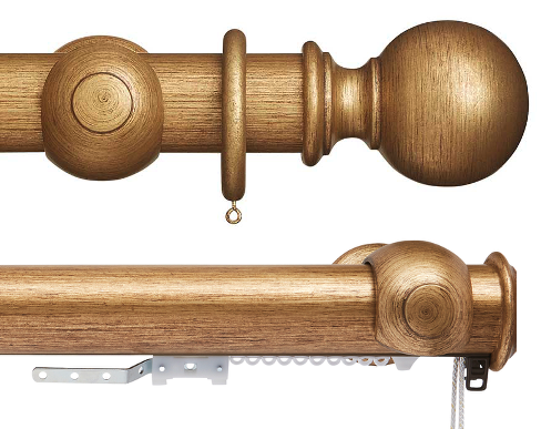 Rolls Museum 45mm Corded Wooden Curtain Pole Ball