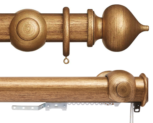 Rolls Museum 45mm Corded Wooden Curtain Pole Florence