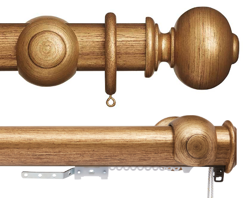 Rolls Museum 45mm Corded Wooden Curtain Pole Parham