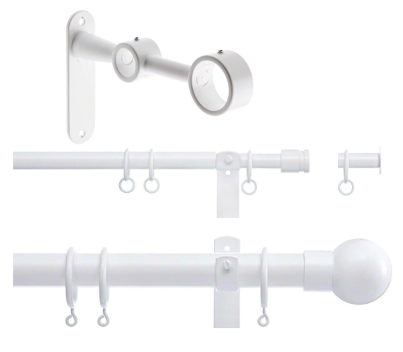 Cameron Fuller 32mm / 19mm Metal Double Curtain Pole with Ball Finials