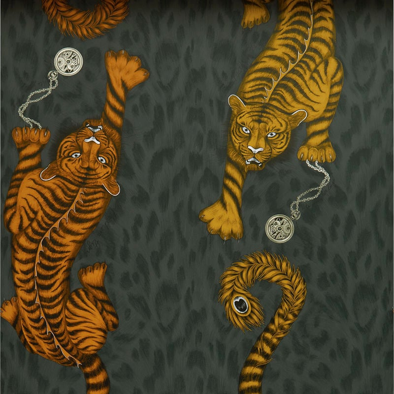 Emma J Shipley Wallpaper Tigris Flame Swatch