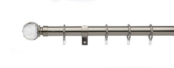 Univeral 25mm-28mm Extendable Curtain Pole Faceted Ball