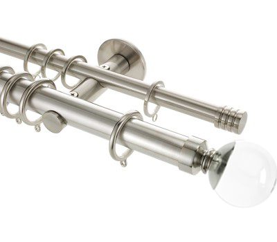 Rolls Neo 19mm-28mm Double Curtain Pole Clear Ball